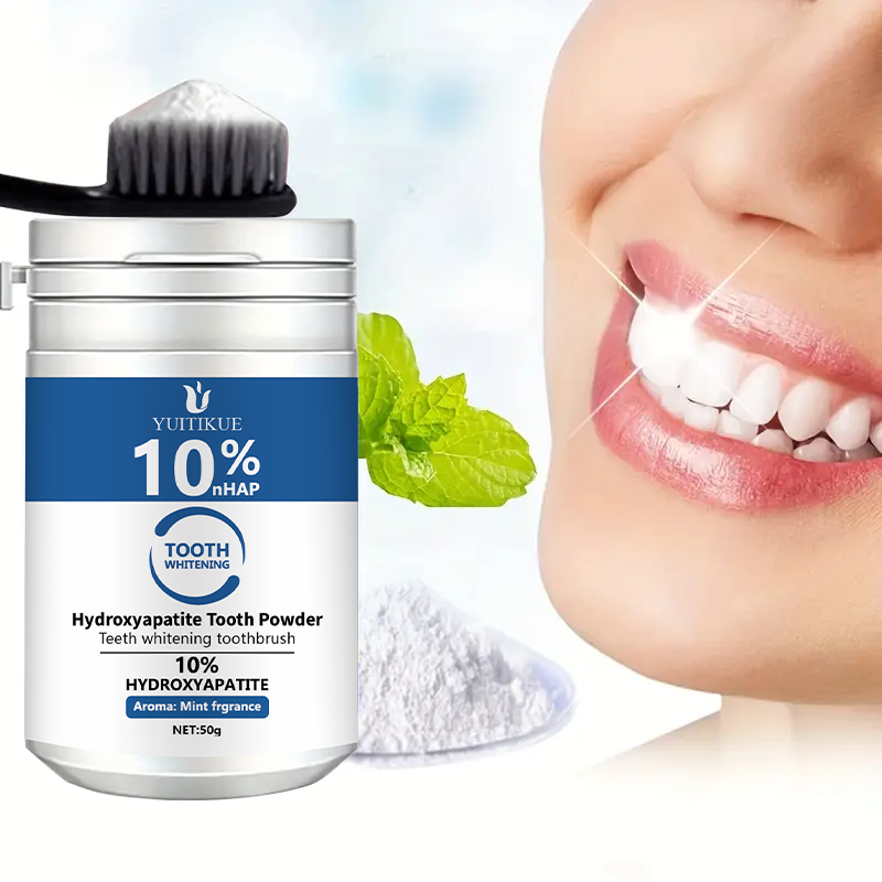 Teeth Whitening Flash - YUTIKUE 10% nHAP歯磨き粉 50g - ハイドロキシアパタイトによる歯のホワイトニング、ディープクリーニング＆フレッシュブレス、7日間で明るい笑顔へ