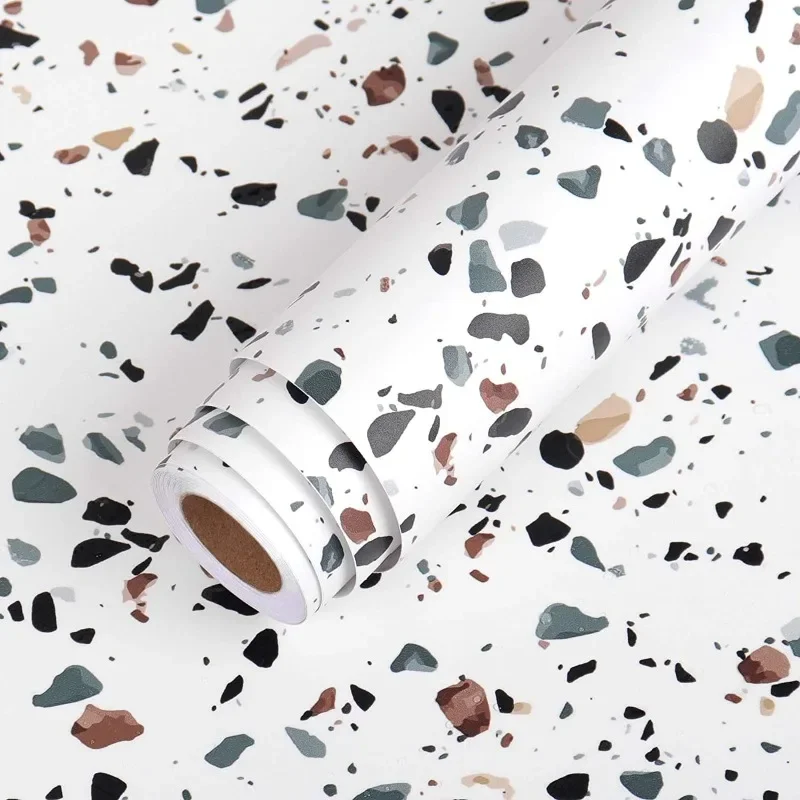 Whitening Strip 3D - Terrazzo-粘着性の防水壁紙ロール,花崗岩の装飾,キッチンステッカー