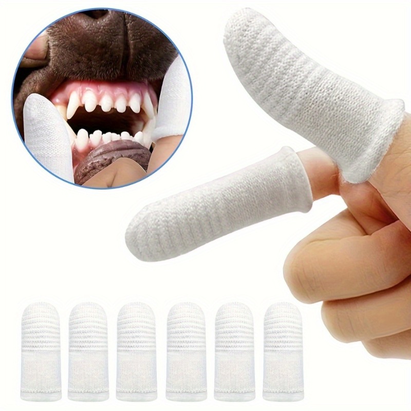 Teeth Whitening Brush - ペットの歯磨きフィンガーセット、口腔洗浄ツール、キャビティケア、犬の歯、2個