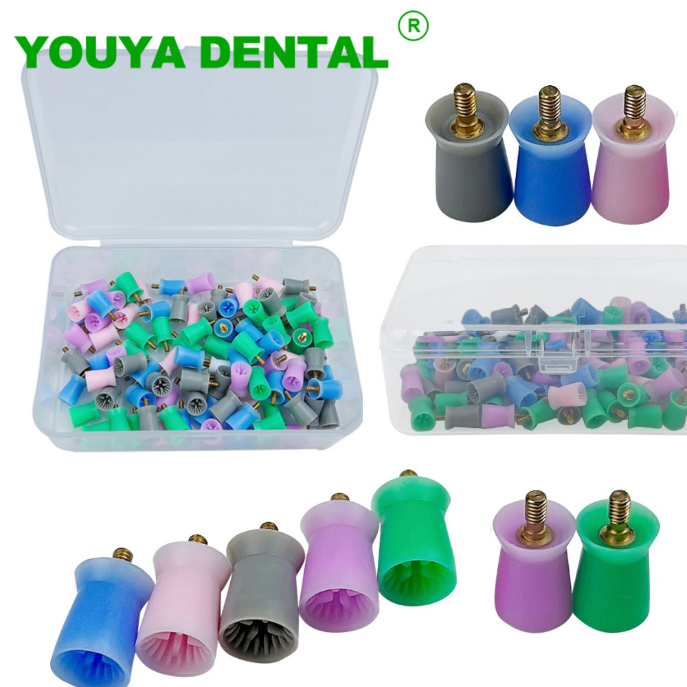 Teeth Whitening Brush - 100個/箱 歯科用プロフィーカップ スクリューイン/ラッチタイプ プロフィラクシスブラシカップ 歯のホワイトニングポリッシャーブラシヘッド 歯科医用ラボツール