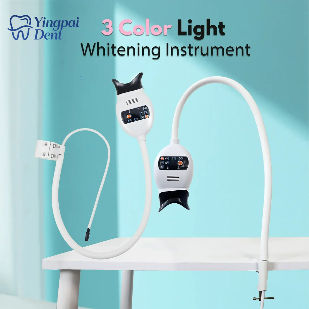 Teeth Whitening With Light - 調整可能な3色LED歯のホワイトニング促進器、歯科用コールドライトランプ、プロフェッショナル漂白機、歯科クリニックツール