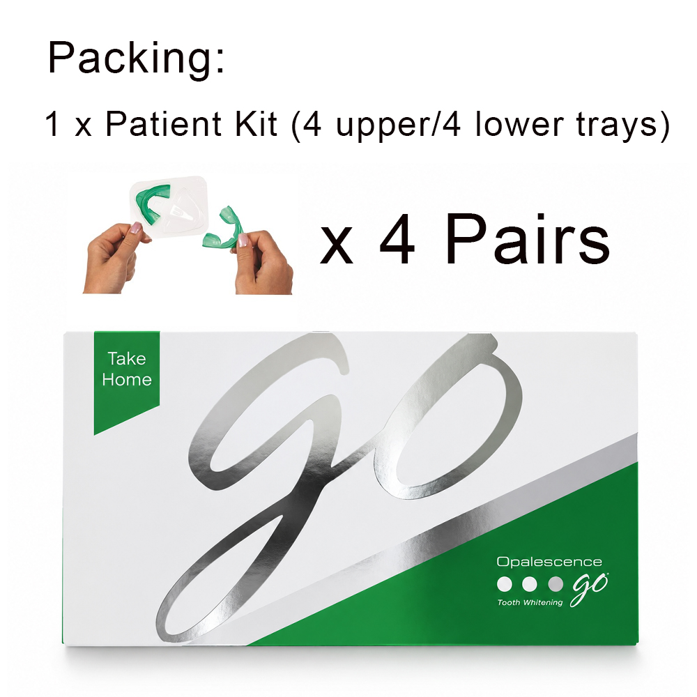 Teeth Whitening Opalescence Go - オパレスセンスGO 6%過酸化水素入りプレフィルド歯のホワイトニングトレイ | 4回分の治療キット ミント テイクホーム