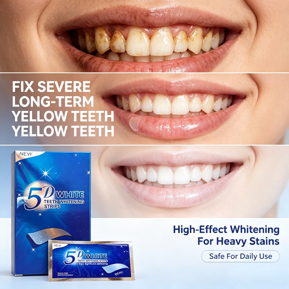 5Dホワイトニング歯磨きシート - 茶渋やタバコの汚れを簡単 - Teeth Whitening At Home のレビューと価格