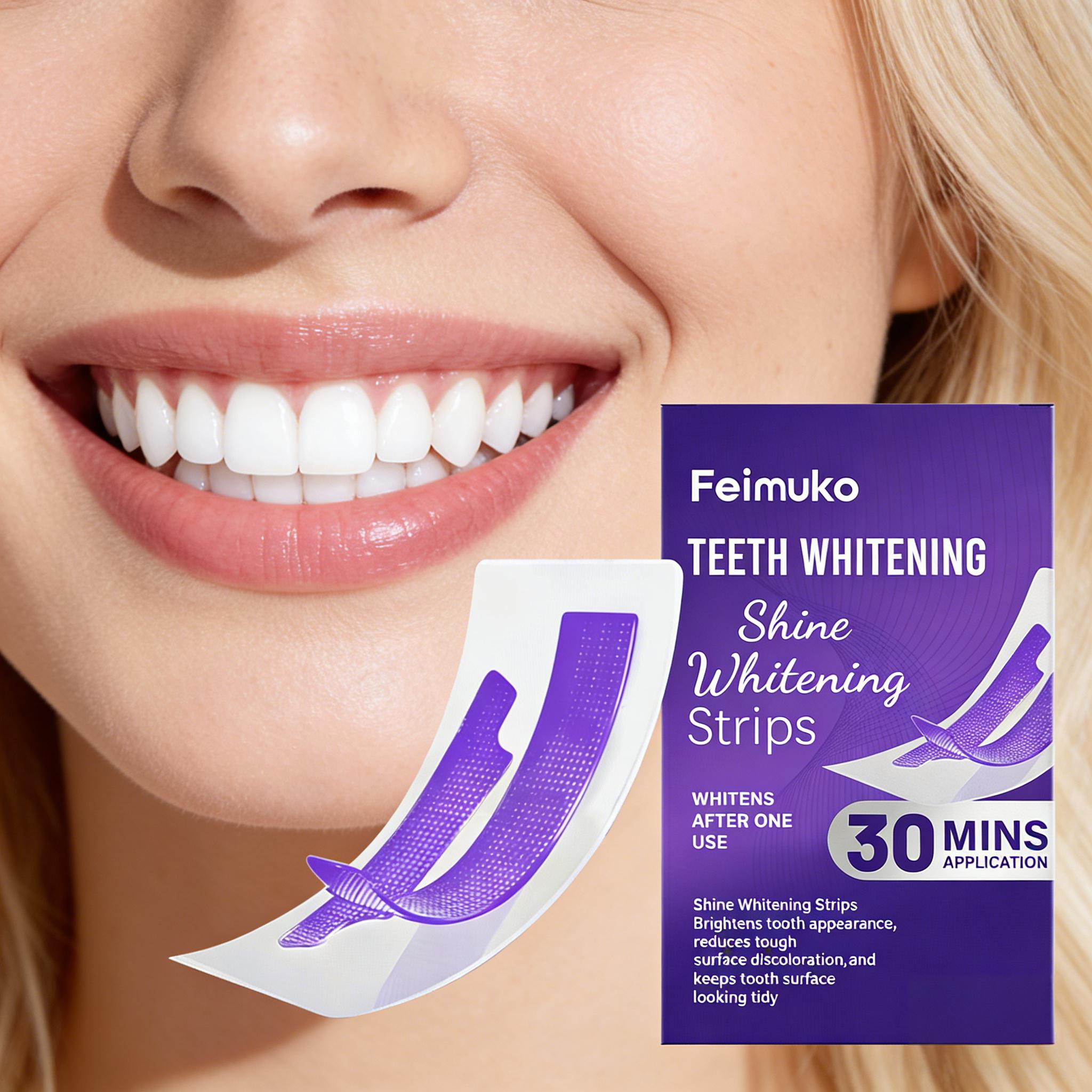 歯のホワイトニングストリップ、知覚過敏を軽減、エナメル質の汚 - Teeth Whitening Flash のレビューと価格