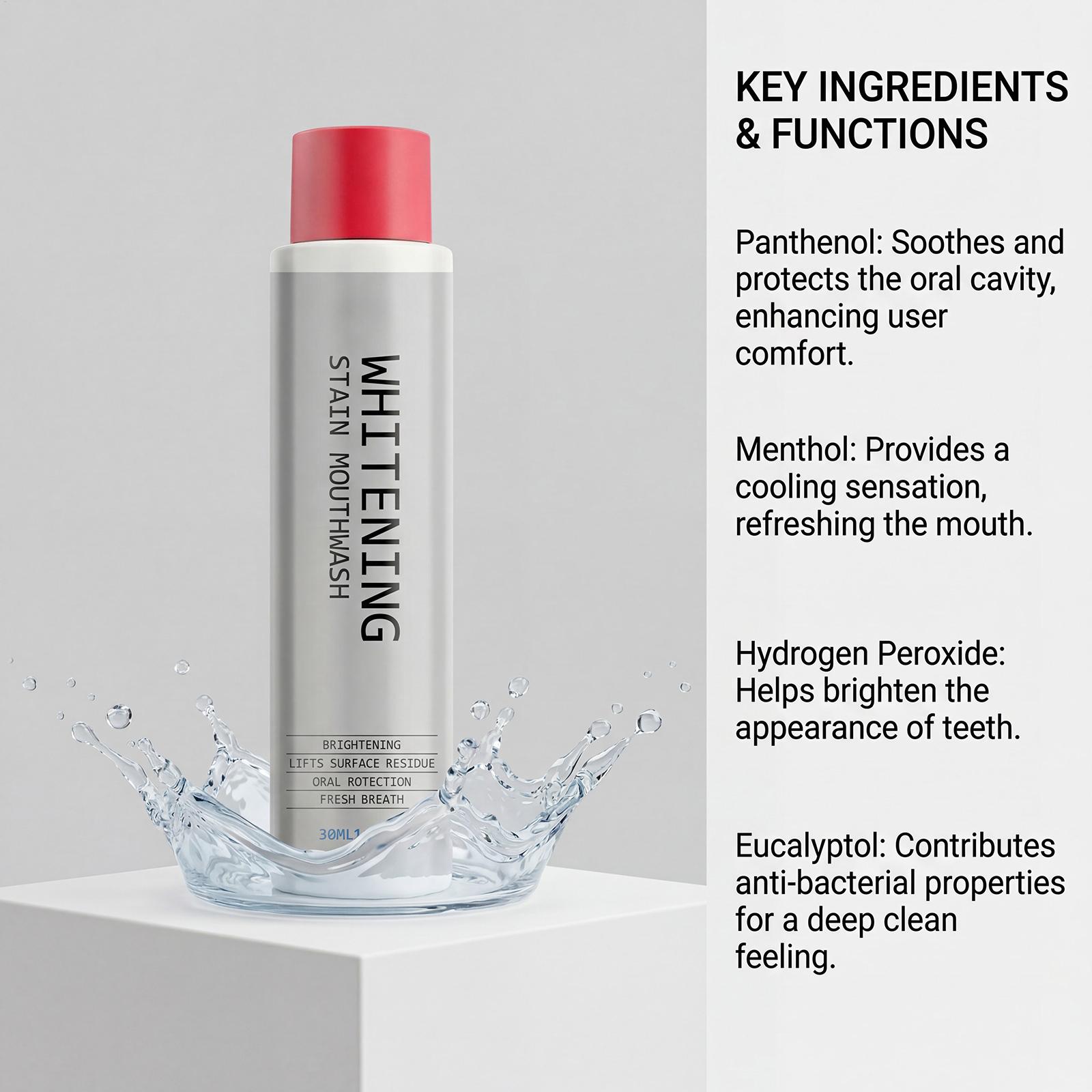 30ml ステインホワイトニングマウスウォッシュ、臭いを除去 - Teeth Whitening Kit Professional のレビューと価格