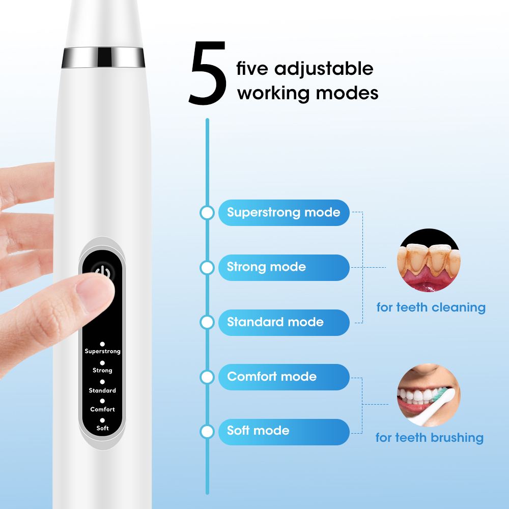 電気音波歯科歯石スケーラー 5 モード口腔歯歯石除去プラーク - Teeth Whitening Kit Professional のレビューと価格