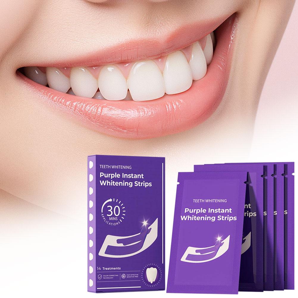 14/28/42 個 V34 パープル歯ホワイトニングストリ - Teeth Whitening Kit At Home のレビューと価格