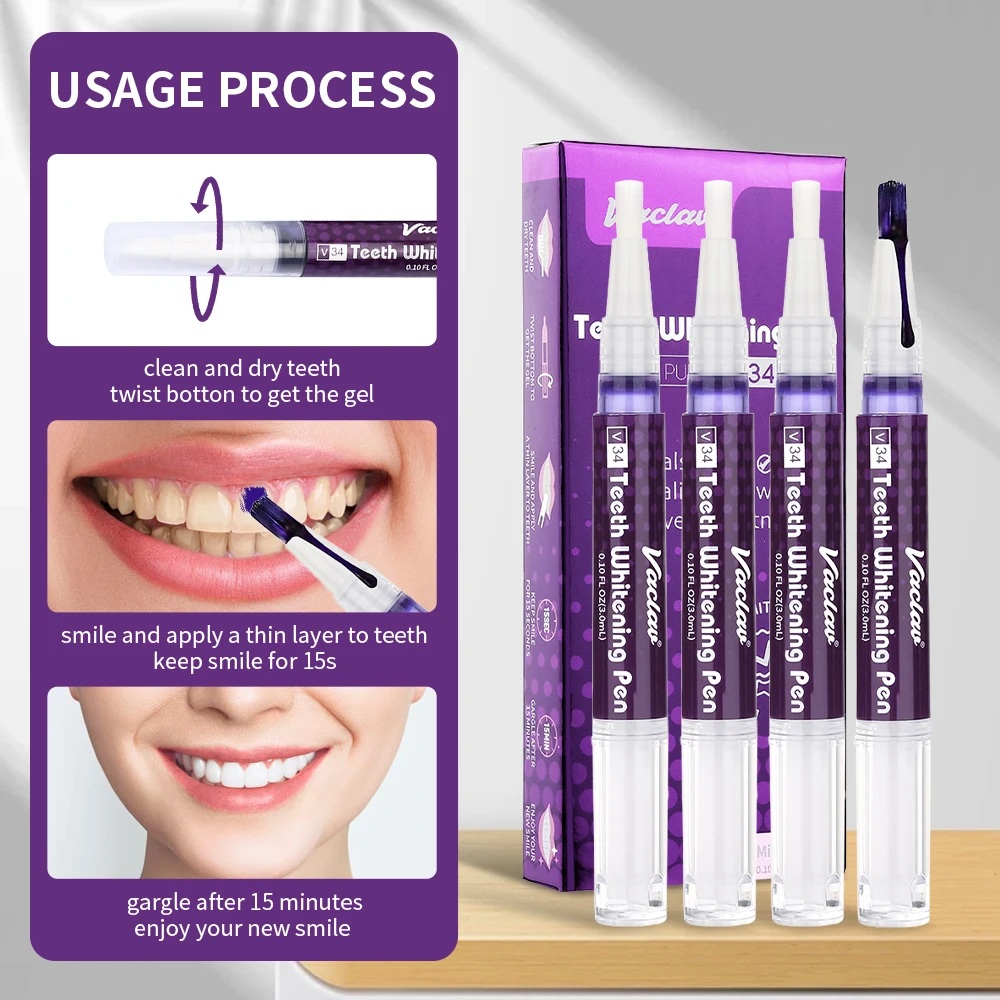 ヴァクヴァル V34 パープル歯ホワイトニングジェルペン、イ - Teeth Whitening At Home のレビューと価格