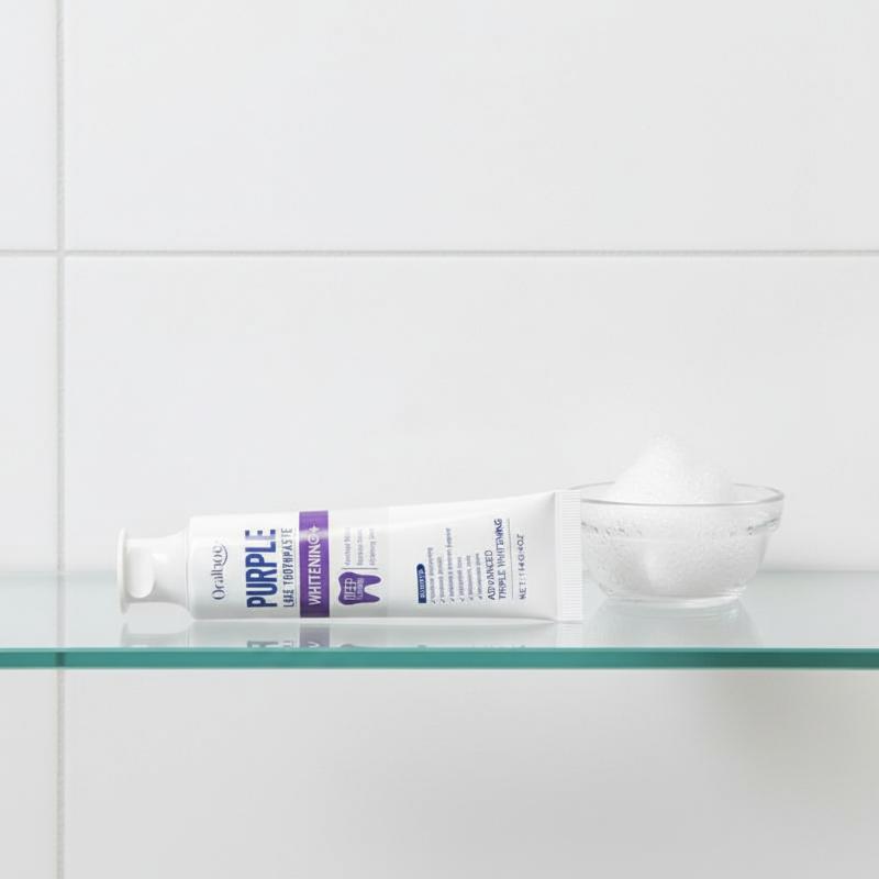 歯のホワイトニング用パープル歯磨き粉、頑固な歯垢や汚れを除去 - Teeth Whitening At Home のレビューと価格